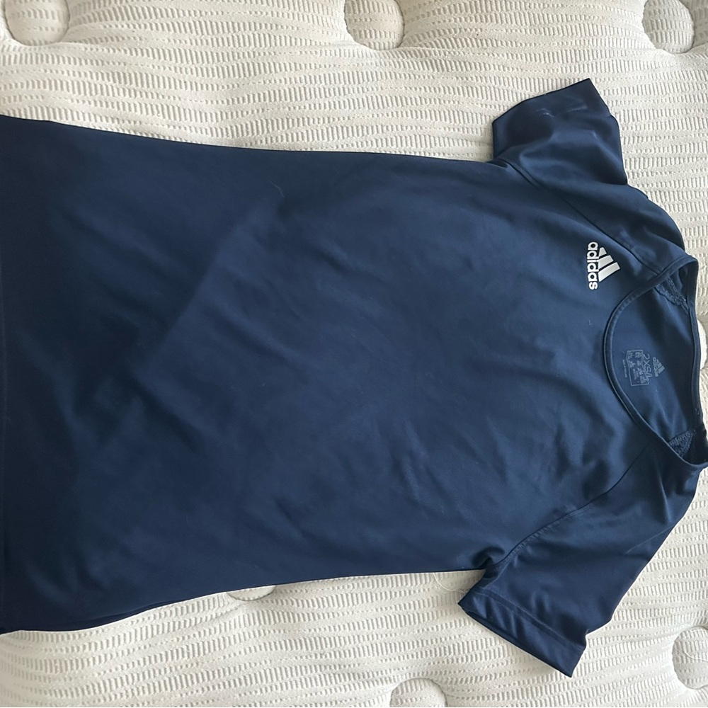 Adidas Dark Blue Tee with White Logo